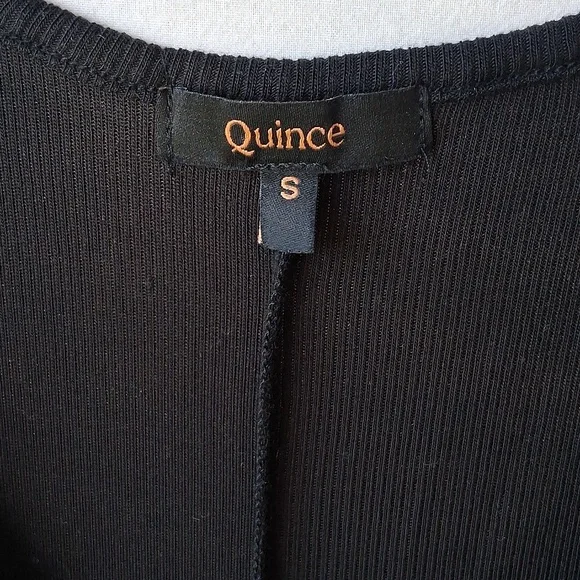 Quince Tencel Rib Maternity & Nursing Jumpsuit Black S - Picture 3 of 9